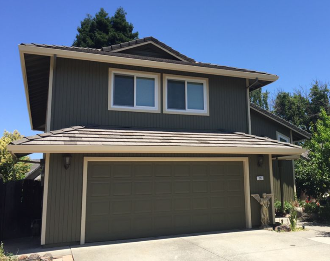 Exterior repaint of a two-story home in Napa